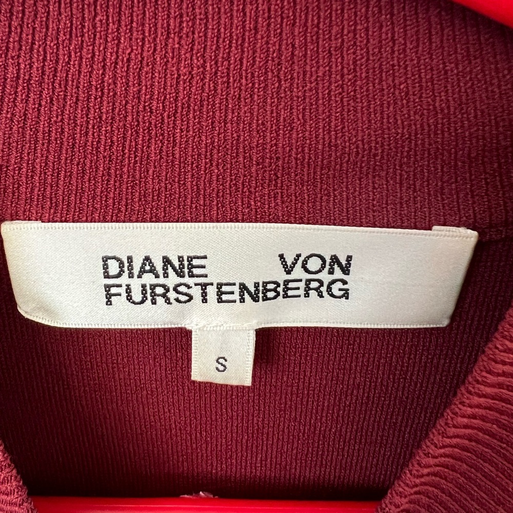 Deep Red Long Sleeve Tee with Ribbed Texture